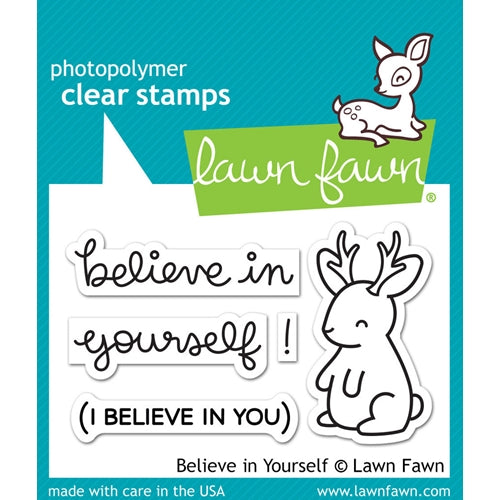 Simon Says Stamp! Lawn Fawn BELIEVE IN YOURSELF Clear Stamps LF1042