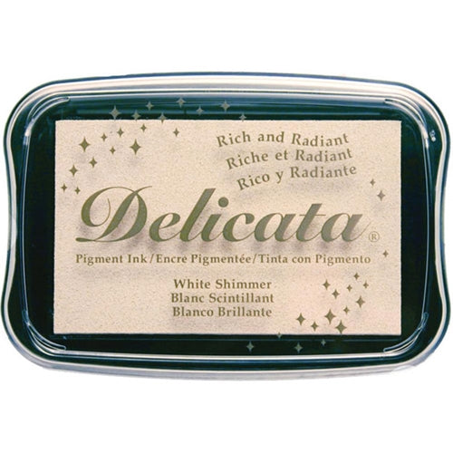 Simon Says Stamp! Tsukineko Delicata WHITE SHIMMER Ink Pad DE000380