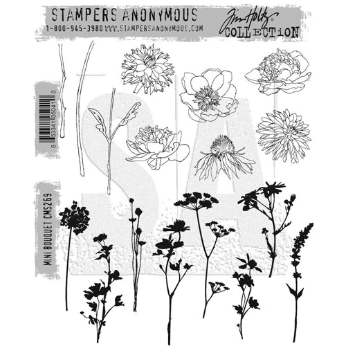 Simon Says Stamp! Tim Holtz Cling Rubber Stamps MINI BOUQUET CMS269