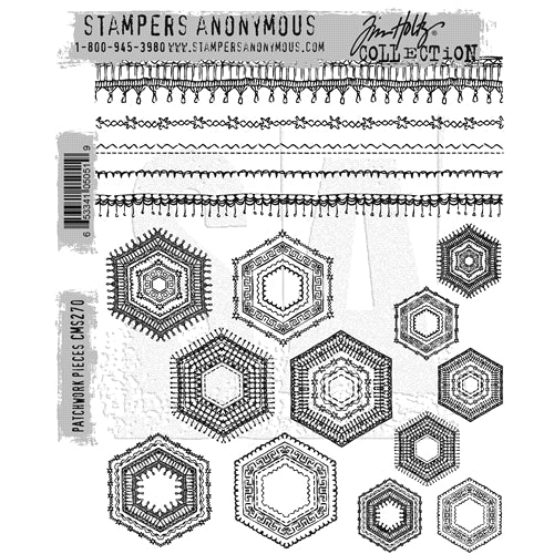 Simon Says Stamp! Tim Holtz Cling Rubber Stamps PATCHWORK PIECES CMS270