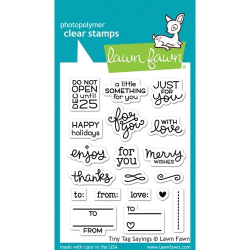 Simon Says Stamp! Lawn Fawn TINY TAG SAYINGS Clear Stamps LF1222
