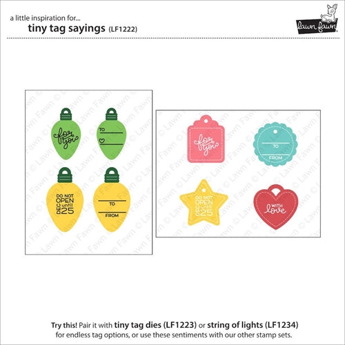 Simon Says Stamp! Lawn Fawn TINY TAG SAYINGS Clear Stamps LF1222