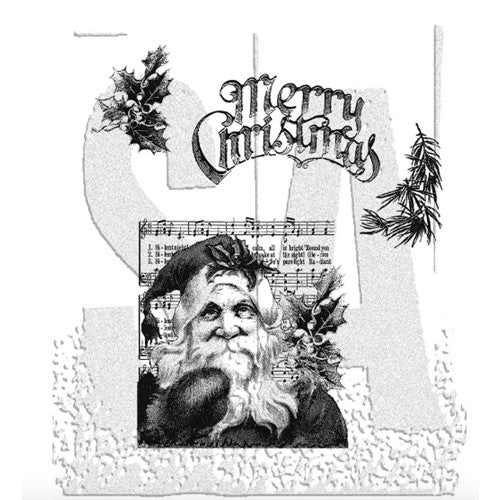 Simon Says Stamp! Tim Holtz Cling Rubber Stamps SANTA'S WISH Christmas CMS032