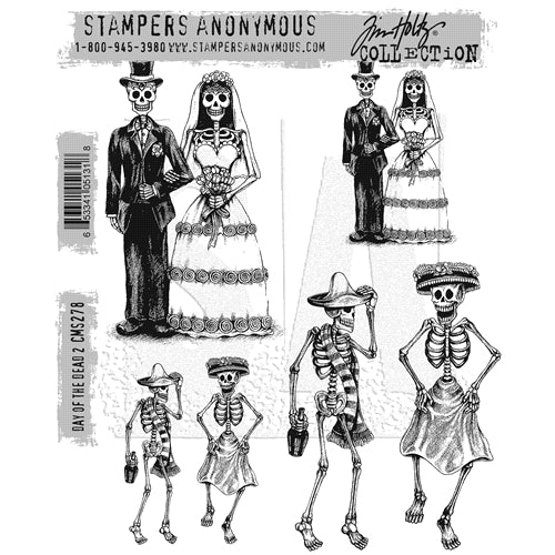 Simon Says Stamp! Tim Holtz Cling Rubber Stamps DAY OF THE DEAD #2 CMS278