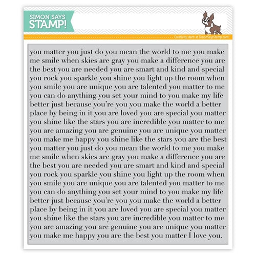 Simon Says Stamp! Simon Says Cling Stamps YOU MATTER BACKGROUND SSS101646