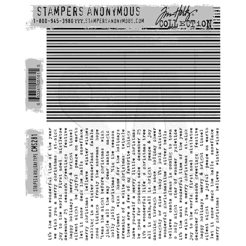 Simon Says Stamp! Tim Holtz Cling Rubber Stamps STRIPES and HOLIDAY CMS281