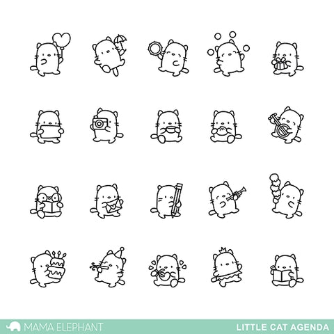 Simon Says Stamp! Mama Elephant Clear Stamps LITTLE CAT AGENDA