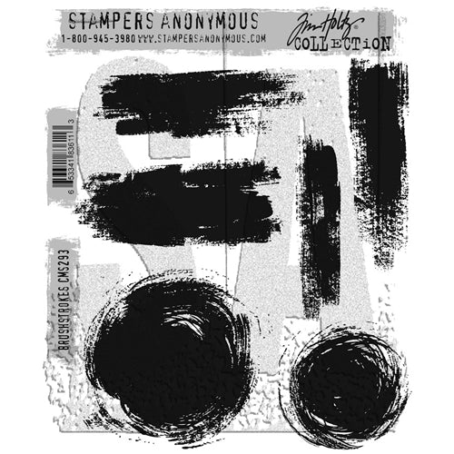Simon Says Stamp! Tim Holtz Cling Rubber Stamps BRUSHSTROKES CMS293