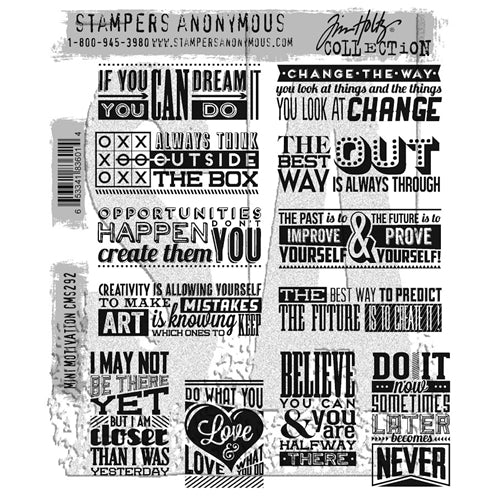 Simon Says Stamp! Tim Holtz Cling Rubber Stamps MINI MOTIVATION CMS292