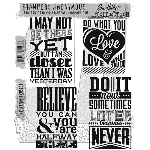 Simon Says Stamp! Tim Holtz Cling Rubber Stamps MOTIVATION 3 CMS291