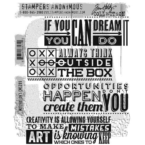 Simon Says Stamp! Tim Holtz Cling Rubber Stamps MOTIVATION 1 CMS289