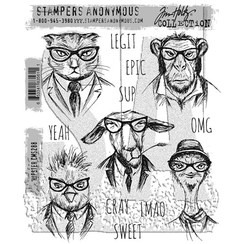 Simon Says Stamp! Tim Holtz Cling Rubber Stamps HIPSTER CMS288