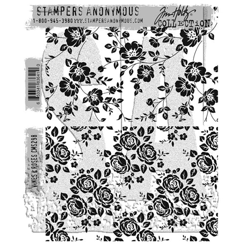 Simon Says Stamp! Tim Holtz Cling Rubber Stamps VINES AND ROSES CMS298
