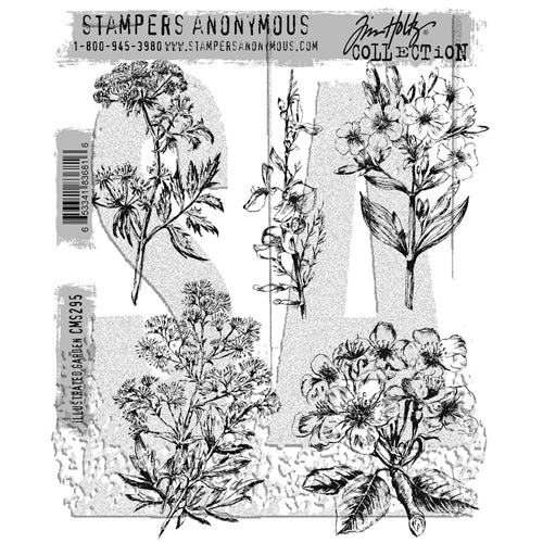 Simon Says Stamp! Tim Holtz Cling Rubber Stamps ILLUSTRATED GARDEN CMS295