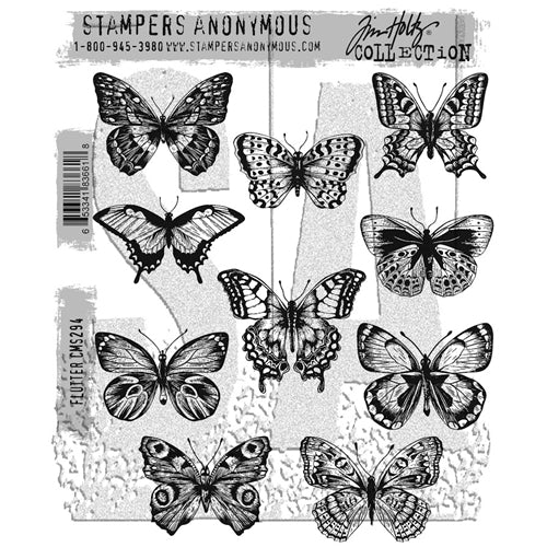 Flutter butterfly Stampers Anonymous Tim Holtz Stamps