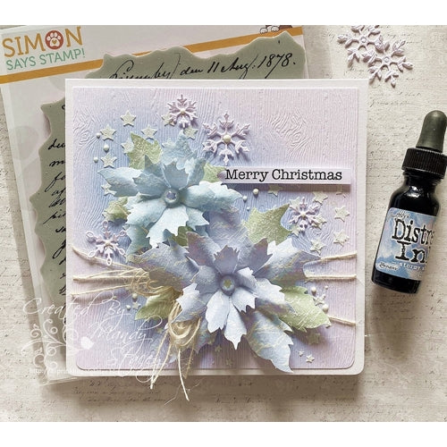 Simon Says Stamp! Tim Holtz Sizzix LAYERED TATTERED POINSETTIA Bigz Die With Texture Fades 662170 | color-code:ALT2