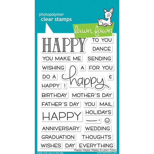 Simon Says Stamp! Lawn Fawn HAPPY HAPPY HAPPY Clear Stamps LF1334