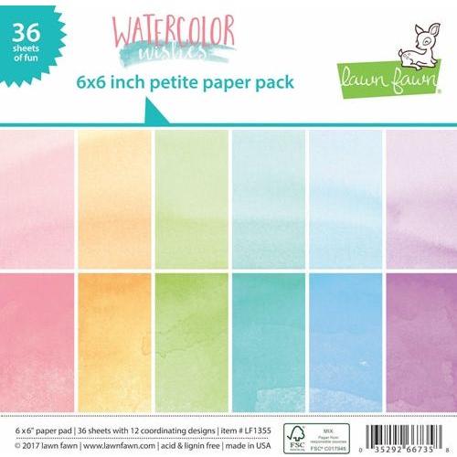 Simon Says Stamp! Lawn Fawn WATERCOLOR WISHES Petite 6x6 Paper Pack LF1355