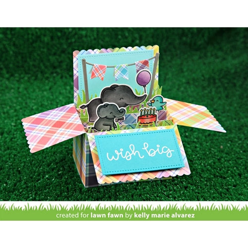 Simon Says Stamp! Lawn Fawn SCALLOPED BOX CARD POP-UP Lawn Cuts LF1376