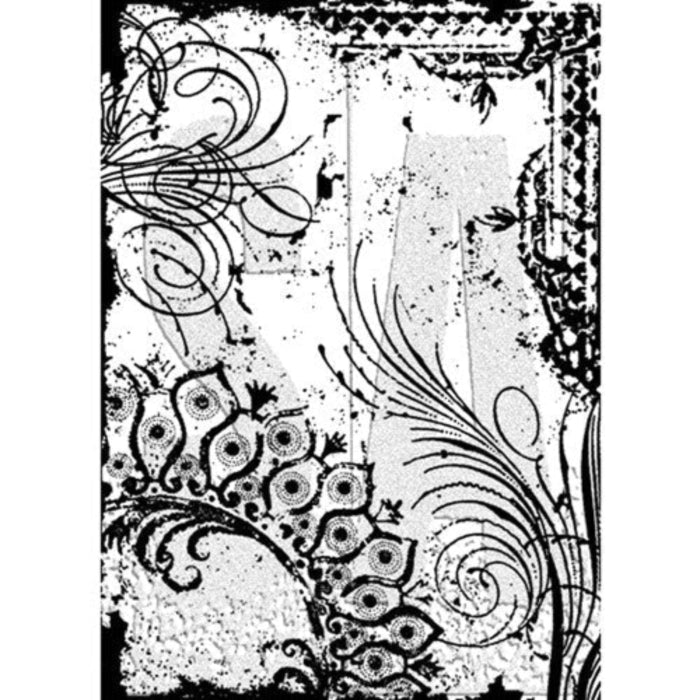 Simon Says Stamp! Tim Holtz Cling Rubber ATC Stamp FLOURISH COM001
