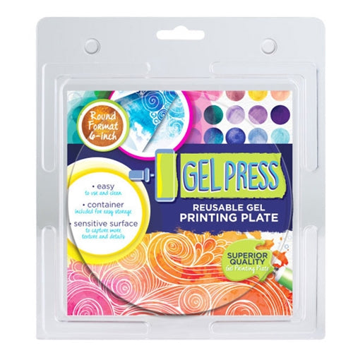 Simon Says Stamp! Gel Press 6 x 6 ROUND REUSABLE GEL PRINTING PLATE 10806