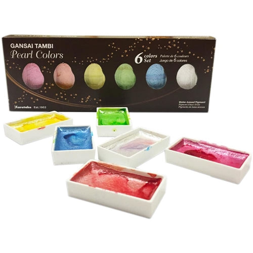 Simon Says Stamp! Zig Kuretake Gansai Tambi PEARL COLORS Set of 6 MC20PC