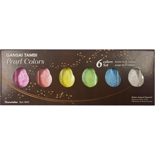 Kuretake Gansai Tambi 6 Color Set Pearl Colors
