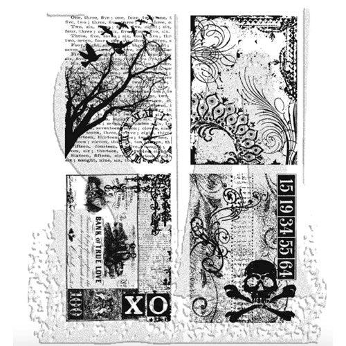 Simon Says Stamp! Tim Holtz Cling Rubber Stamps ORNATE COLLAGES CMS040