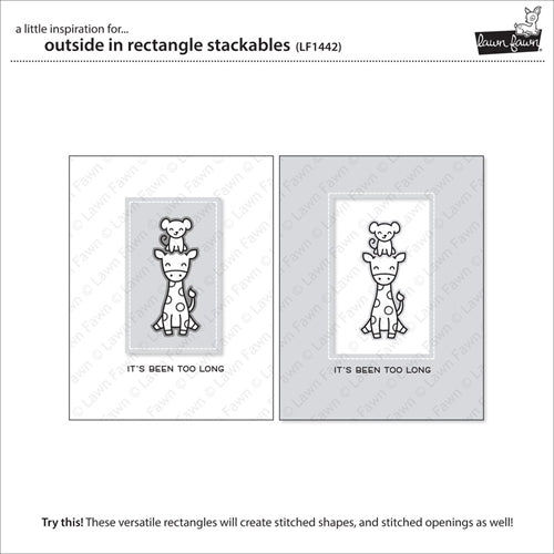 Simon Says Stamp! Lawn Fawn OUTSIDE IN STITCHED RECTANGLE STACKABLES Lawn Cuts LF1442