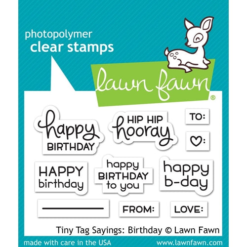 Simon Says Stamp! Lawn Fawn TINY TAG SAYINGS BIRTHDAY Clear Stamps LF1421