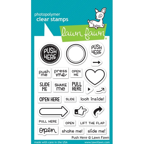 Simon Says Stamp! Lawn Fawn PUSH HERE Clear Stamps LF1415