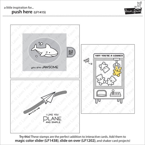 Simon Says Stamp! Lawn Fawn PUSH HERE Clear Stamps LF1415
