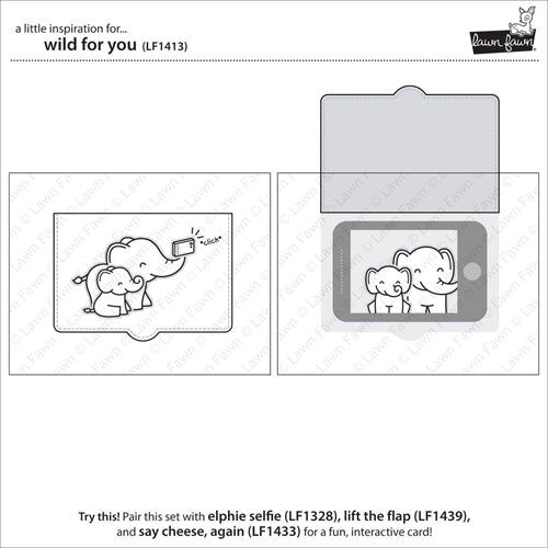 Simon Says Stamp! Lawn Fawn WILD FOR YOU Clear Stamps LF1413