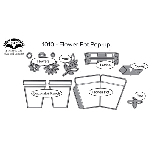Simon Says Stamp! Karen Burniston FLOWER POT POP UP Die Set 1010