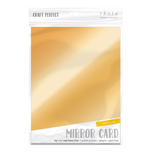 Tonic Studios - Craft Perfect Cardstock - Chrome Silver 5 sheets Mirror  High Gloss 8.5x11