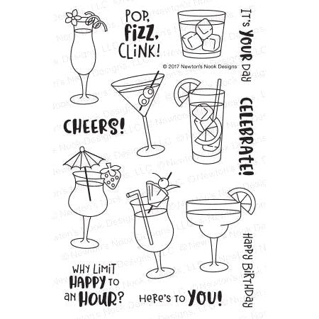 Simon Says Stamp! Newton's Nook Designs COCKTAIL MIXER Clear Stamp Set NN1707S02