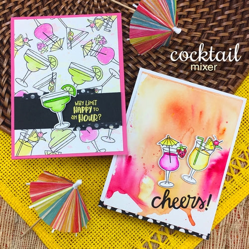 Simon Says Stamp! Newton's Nook Designs COCKTAIL MIXER Clear Stamp Set NN1707S02