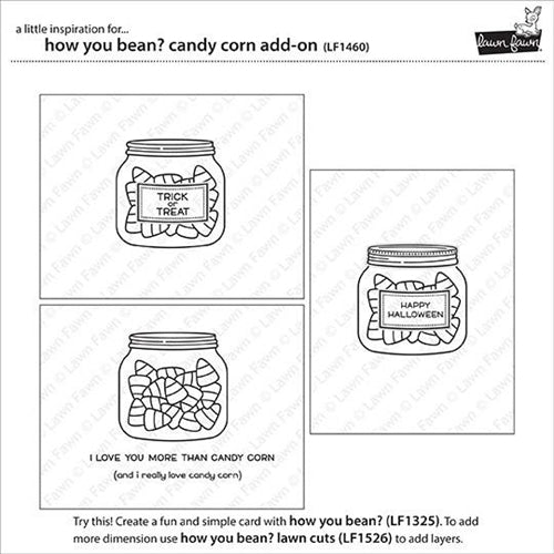 Simon Says Stamp! Lawn Fawn HOW YOU BEAN CANDY CORN Clear Stamps LF1460
