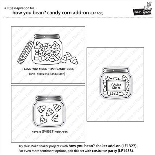 Simon Says Stamp! Lawn Fawn HOW YOU BEAN CANDY CORN Clear Stamps LF1460
