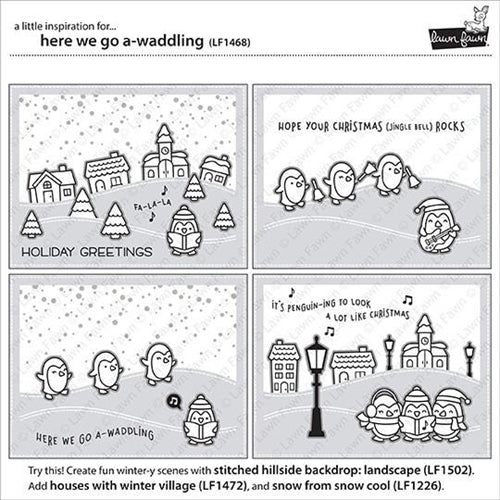 Simon Says Stamp! Lawn Fawn HERE WE GO A-WADDLING Clear Stamps LF1468