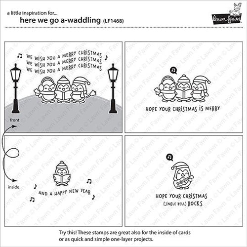 Simon Says Stamp! Lawn Fawn HERE WE GO A-WADDLING Clear Stamps LF1468