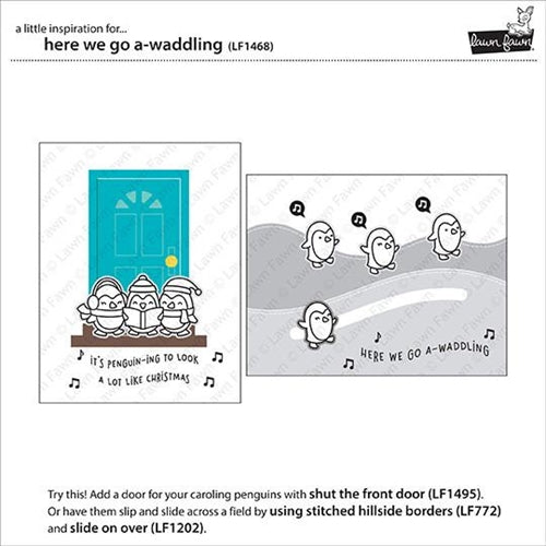 Simon Says Stamp! Lawn Fawn HERE WE GO A-WADDLING Clear Stamps LF1468