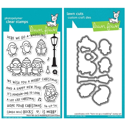 Simon Says Stamp! Lawn Fawn SET LF17SETGW HERE WE GO A-WADDLING Clear Stamps and Dies