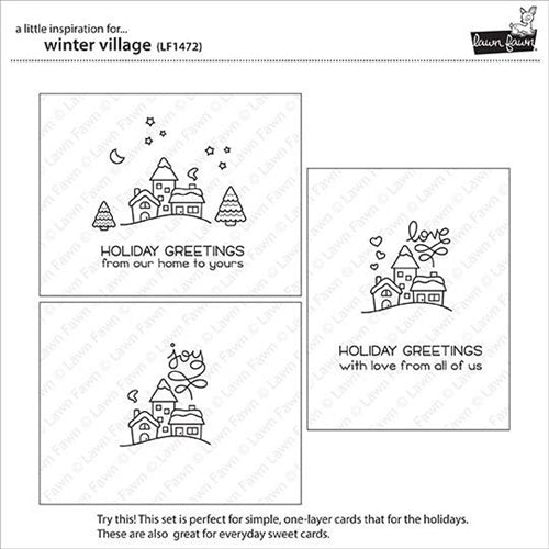 Simon Says Stamp! Lawn Fawn WINTER VILLAGE Clear Stamps LF1472