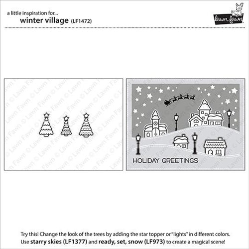 Simon Says Stamp! Lawn Fawn WINTER VILLAGE Clear Stamps LF1472