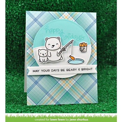 Simon Says Stamp! Lawn Fawn SET LF17SETBH BEARY HAPPY HOLIDAYS Clear Stamps and Dies
