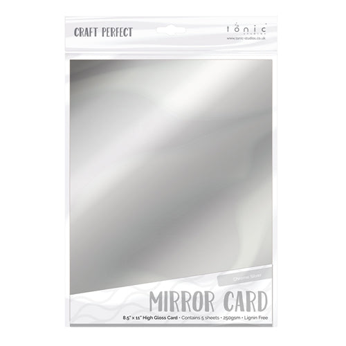 Simon Says Stamp! Tonic CHROME SILVER Mirror Card Gloss Cardstock 9452E