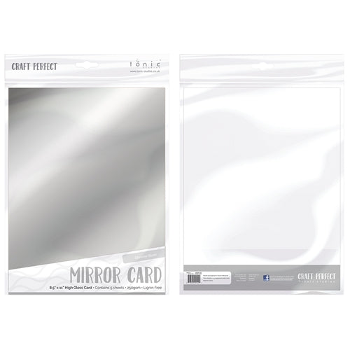Craft Perfect A4 Glitter Card Silver Screen