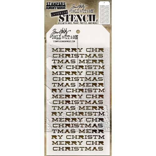 Simon Says Stamp! Tim Holtz Layering Stencil MERRY CHRISTMAS THS098