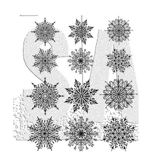 Simon Says Stamp! Tim Holtz Cling Rubber Stamps MINI SWIRLY SNOWFLAKES CMS320